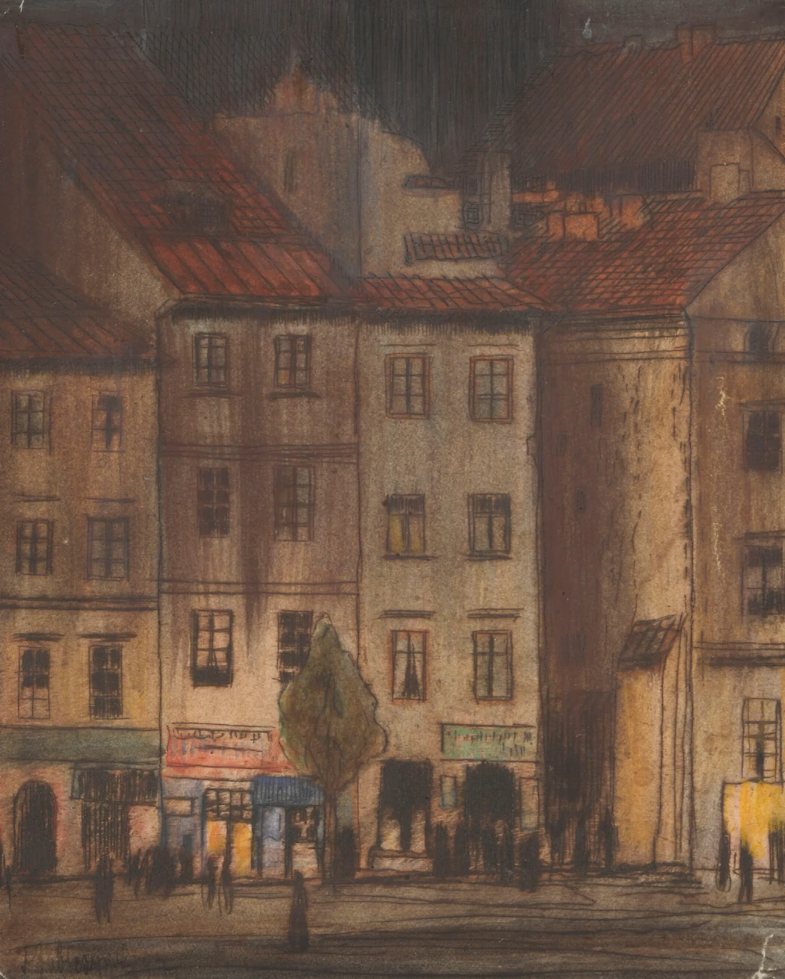 Town Houses Along The Norther Frontage Of The Castle Square In Warsaw Wall Art by Feliks Jabłczyński - Canvas Print