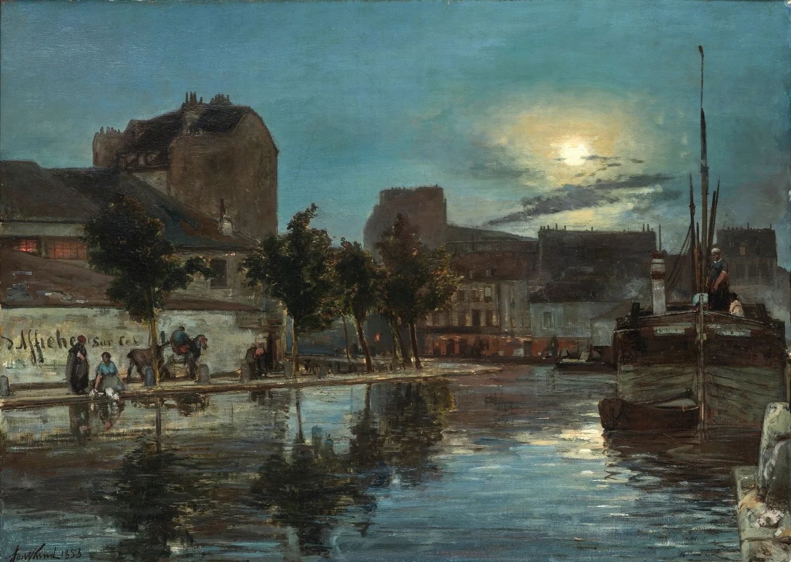 Canal Saint Martin Wall Art by Johan Barthold Jongkind - Canvas Print