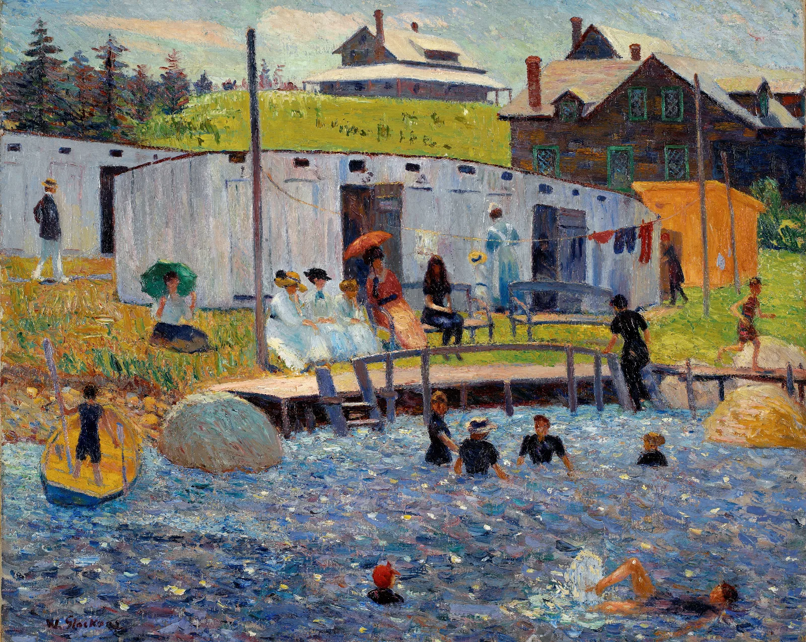 The Bathing Hour Chester Nova Scotia Wall Art by William James Glackens - Canvas Print