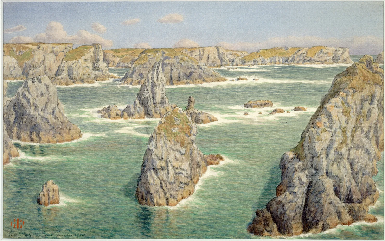 Port Puce Belle Isle Wall Art by Henri Rivière - Canvas Print