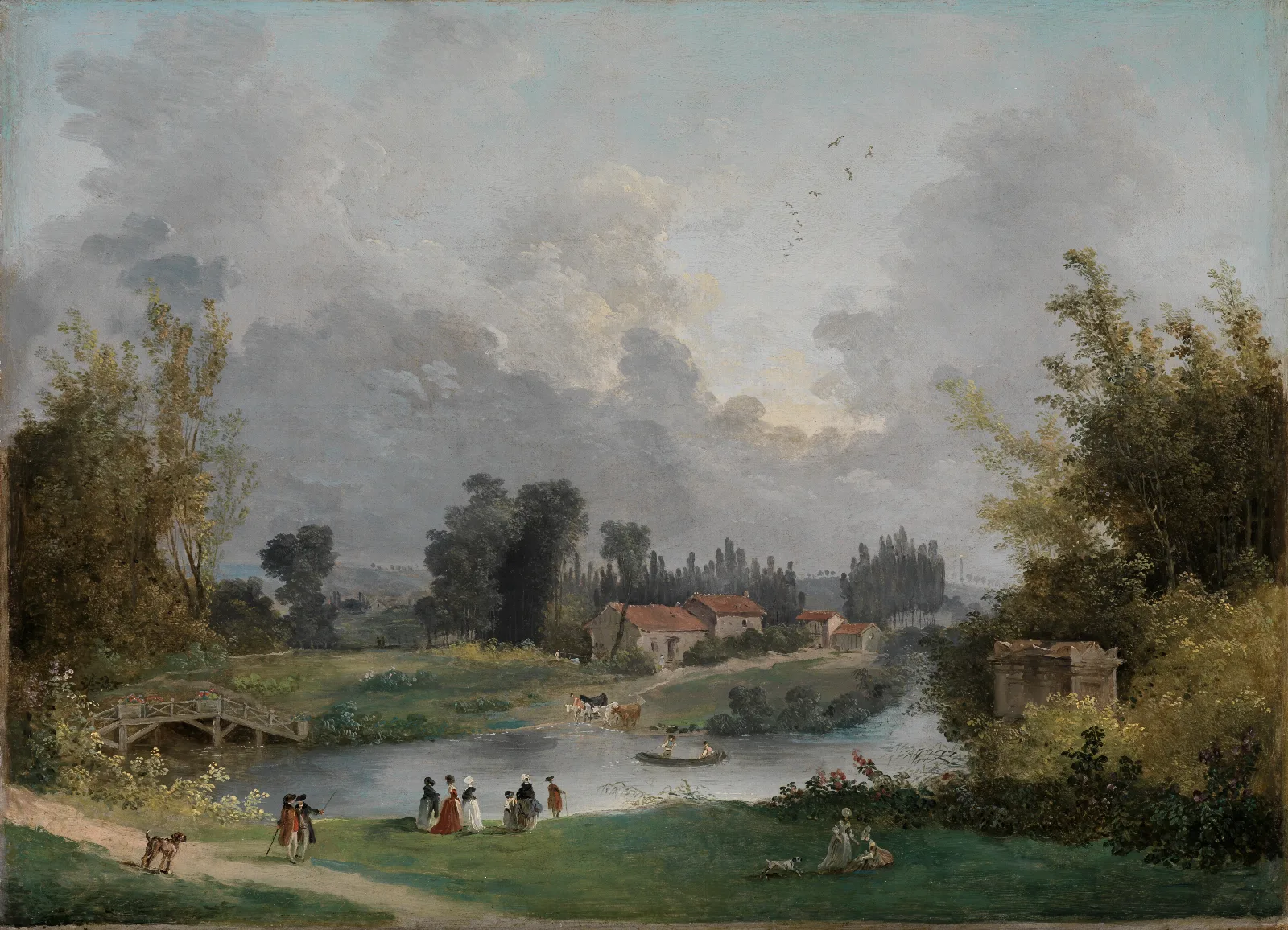 Parklandschaft Blick Auf Das Sogenannte Elysee Von Mauperthuis Wall Art by Hubert Robert - Canvas Print