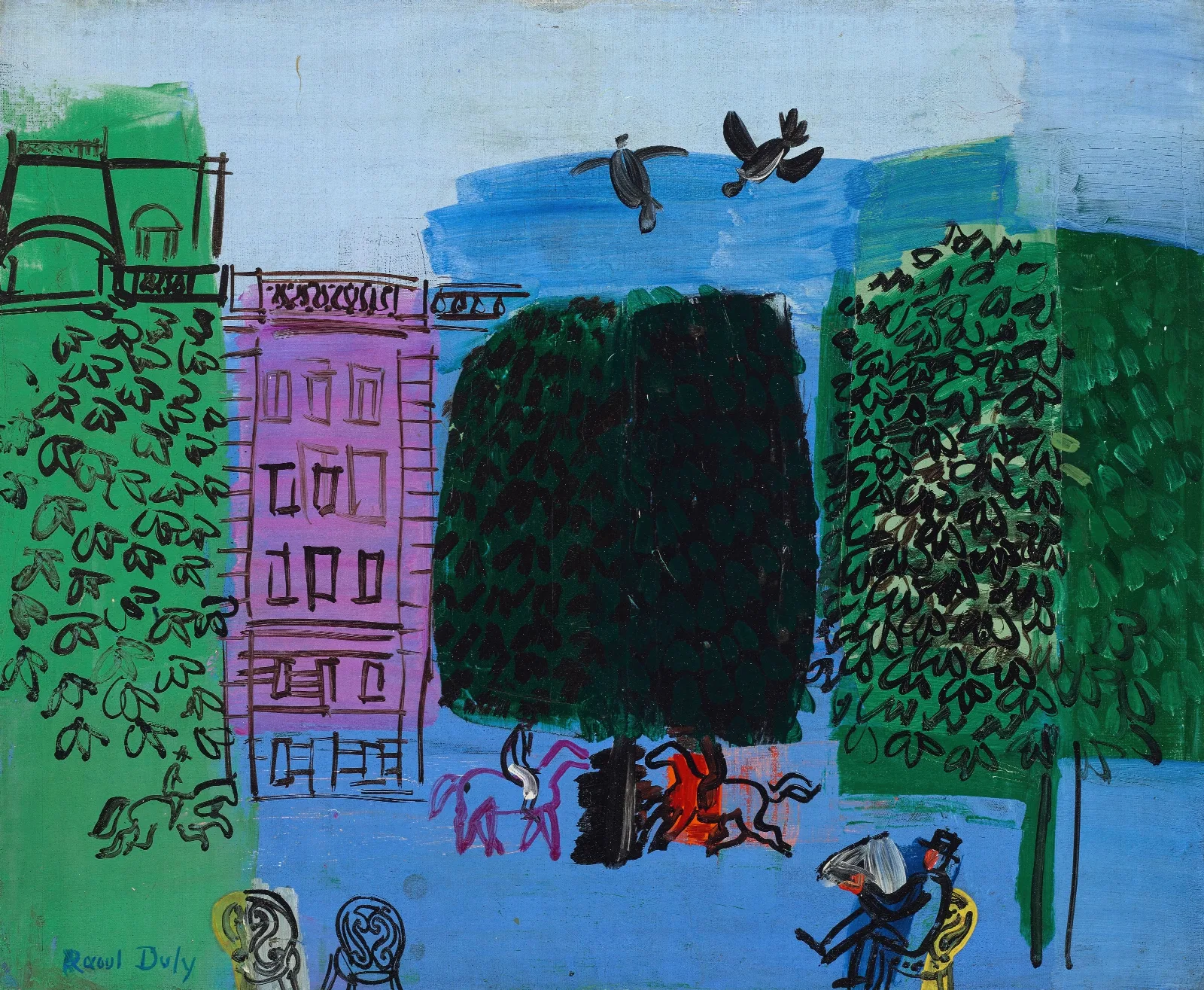 Lavenue Du Bois Wall Art by Raoul Dufy - Canvas Print