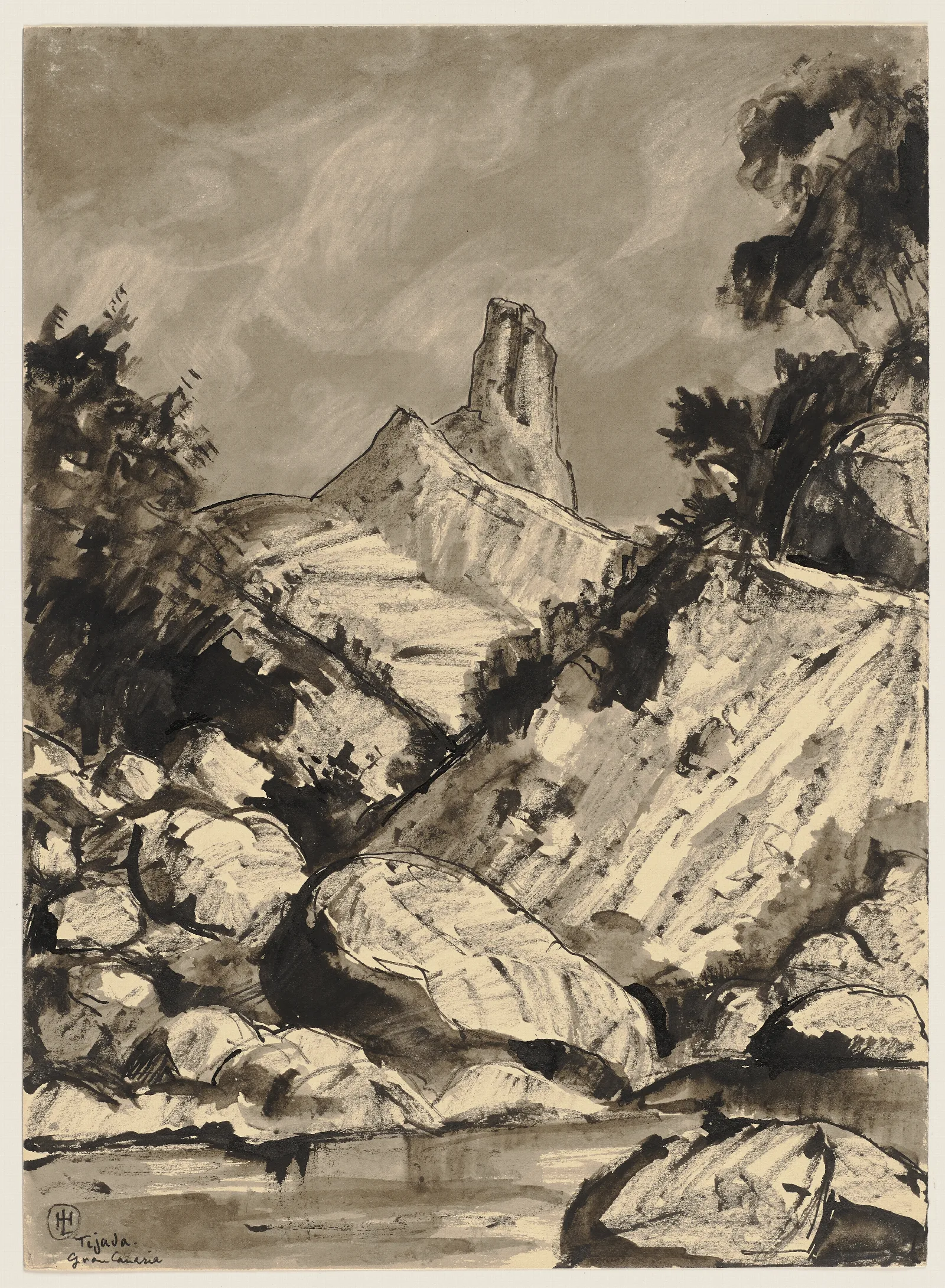 Der Roque Nublo Auf Gran Canaria Wall Art by Hermann Lismann - Canvas Print