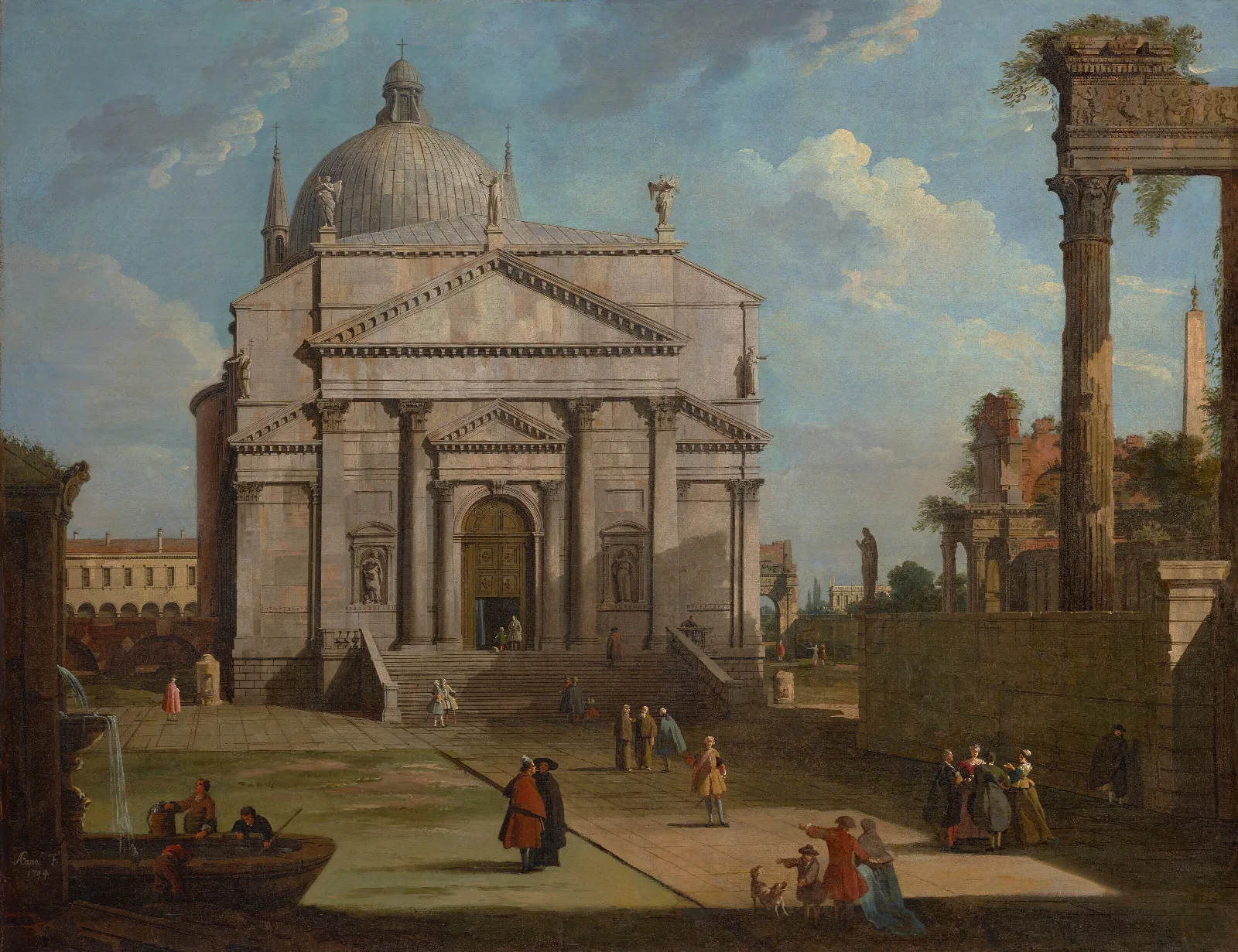 A Capriccio With The Church Of The Redentore Wall Art by Canaletto - Canvas Print