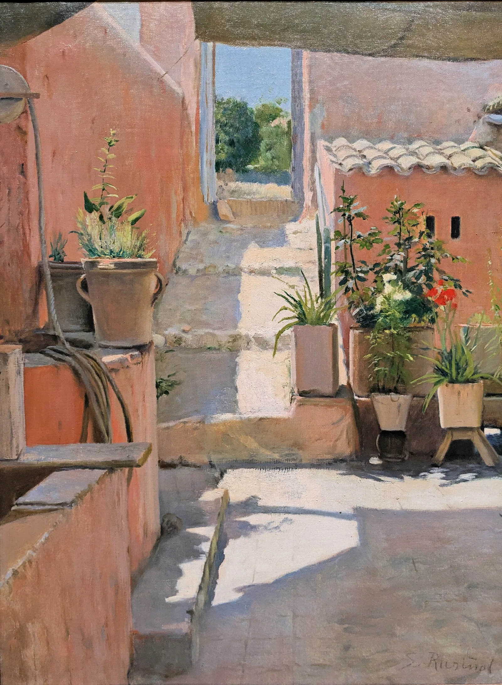 Patio In Sitges Wall Art by Santiago Rusiñol - Canvas Print