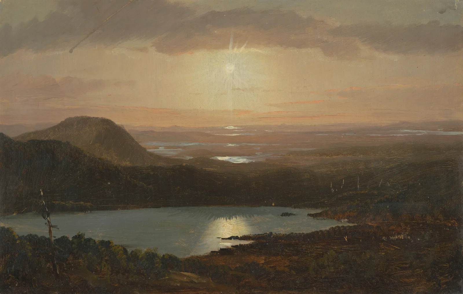 Eagle Lake Viewed From Cadillac Mountain Mount Desert Island Maine Wall Art by Frederic Edwin Church - Canvas Print