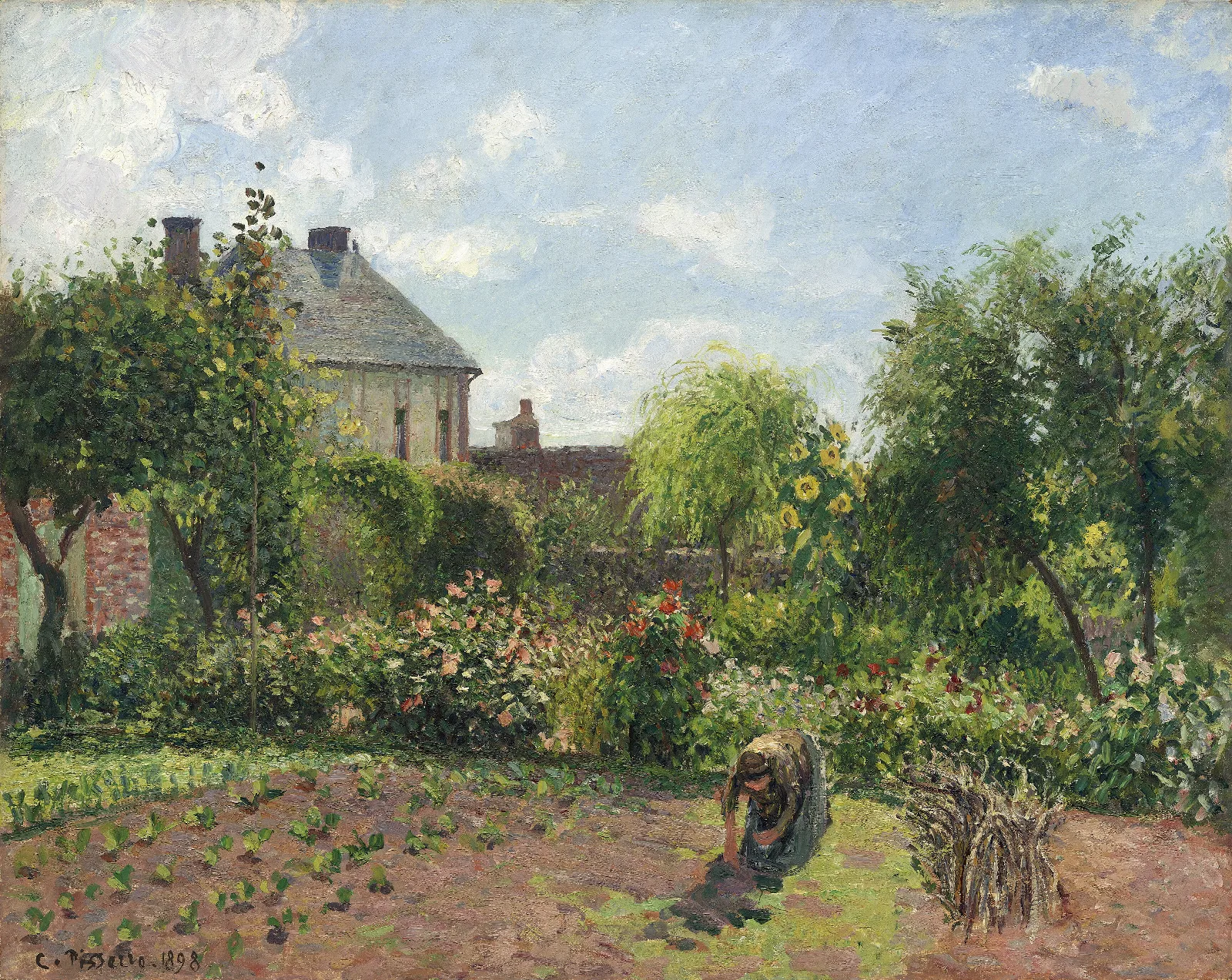 The Artists Garden At Eragny Wall Art by Camille Pissarro - Canvas Print