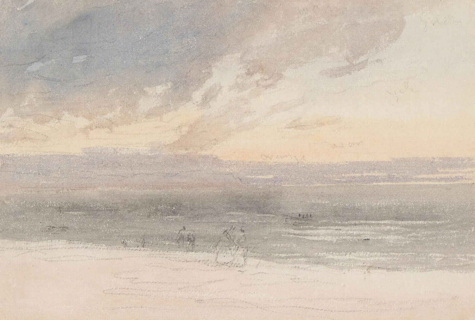 Sunset From The Shore Wall Art by David Cox - Canvas Print