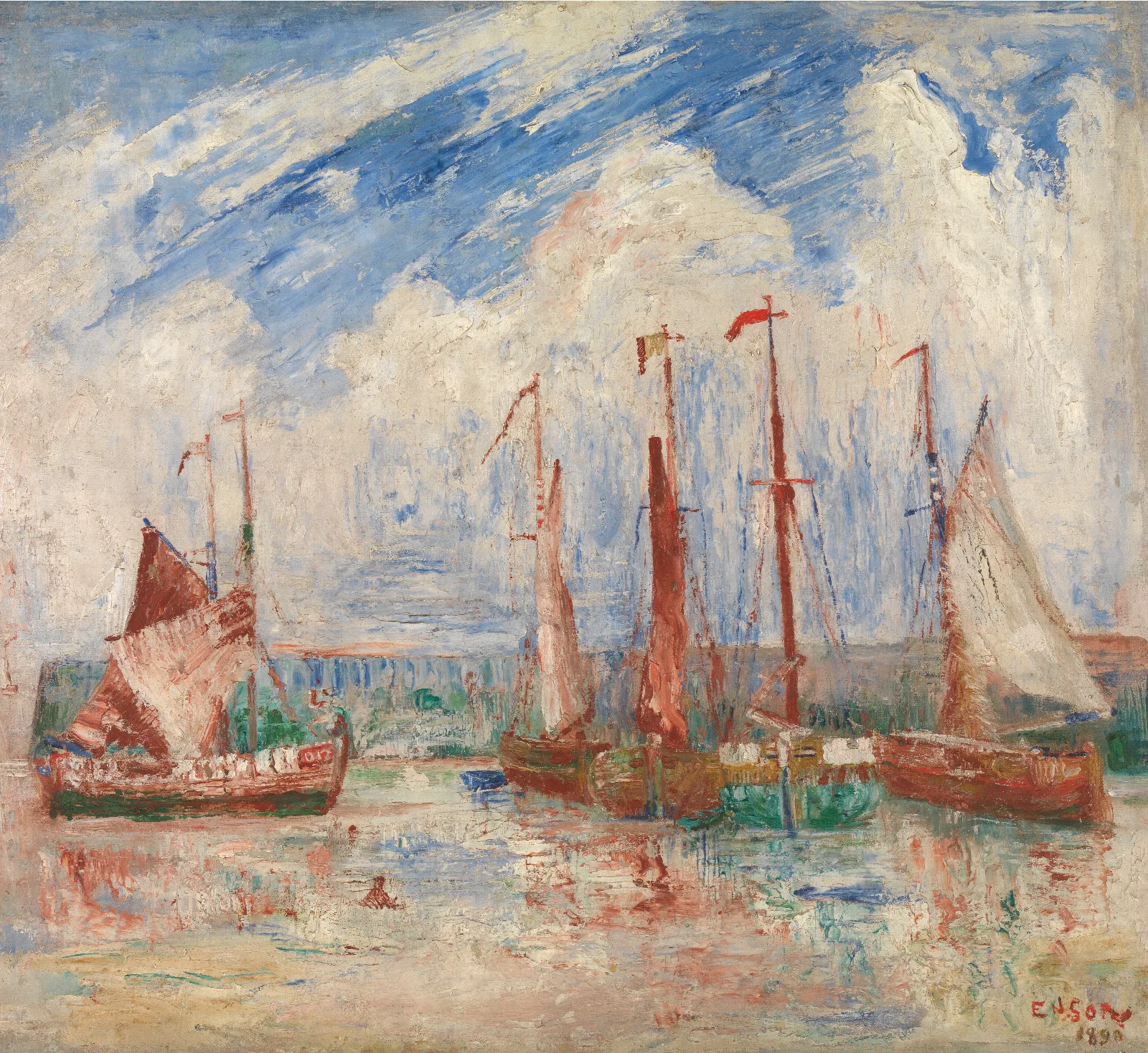 Sloops Wall Art by James Ensor - Canvas Print