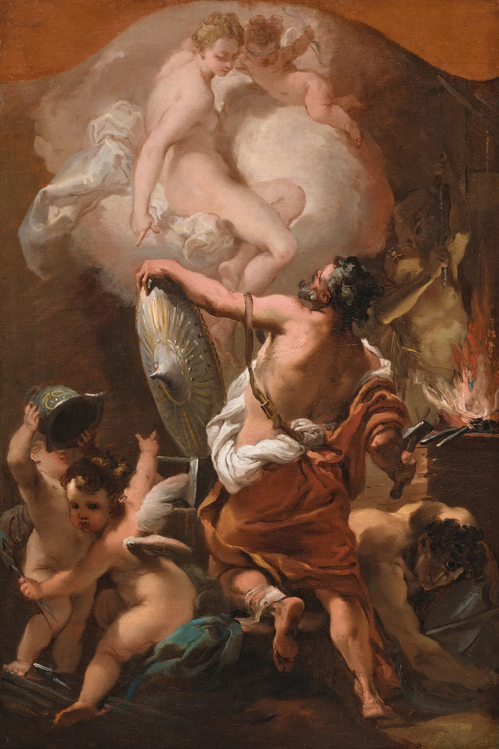 Venus Ordering Armor For Aeneas At Vulcans Forge Wall Art by Gaetano Gandolfi - Canvas Print