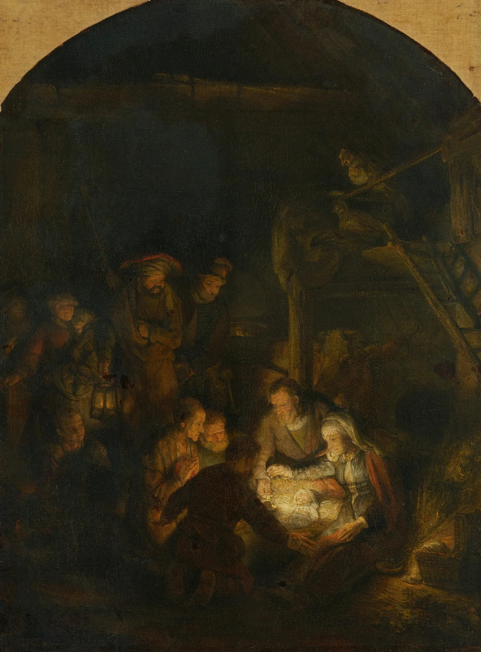 The Adoration Of The Shepherds 99 Wall Art by Rembrandt van Rijn - Canvas Print