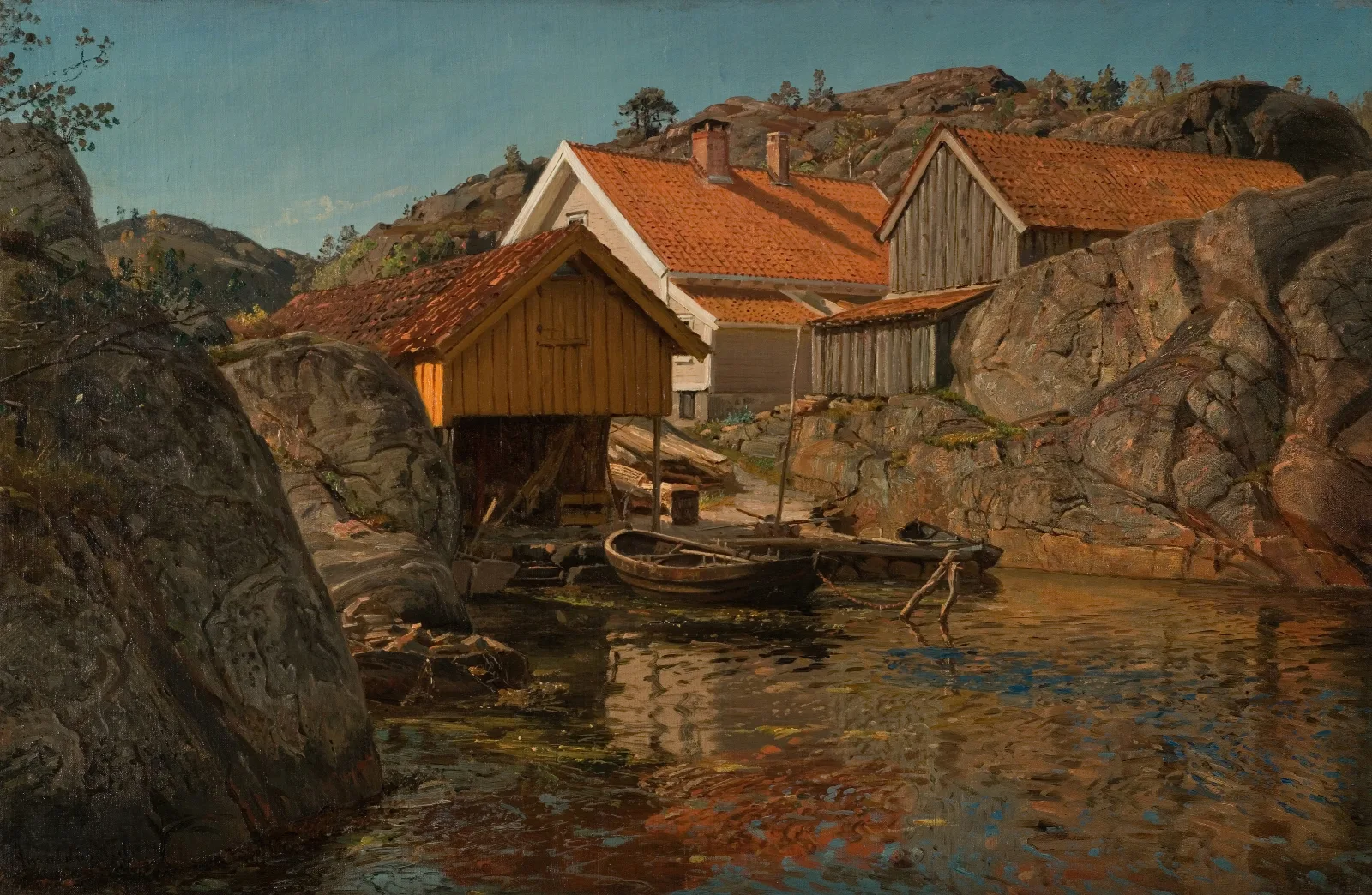 Mellom Klipper Mol Ny Hellesund Wall Art by Amaldus Nielsen - Canvas Print