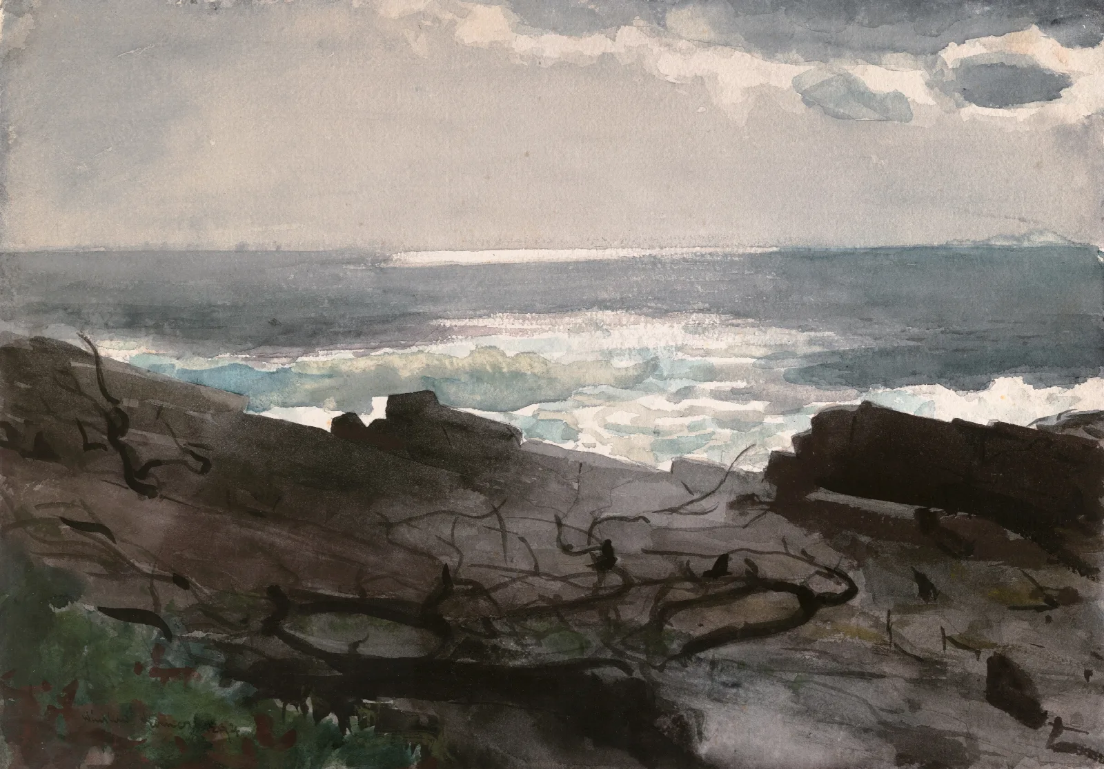 Sunshine And Shadow Prouts Neck Wall Art by Winslow Homer - Canvas Print