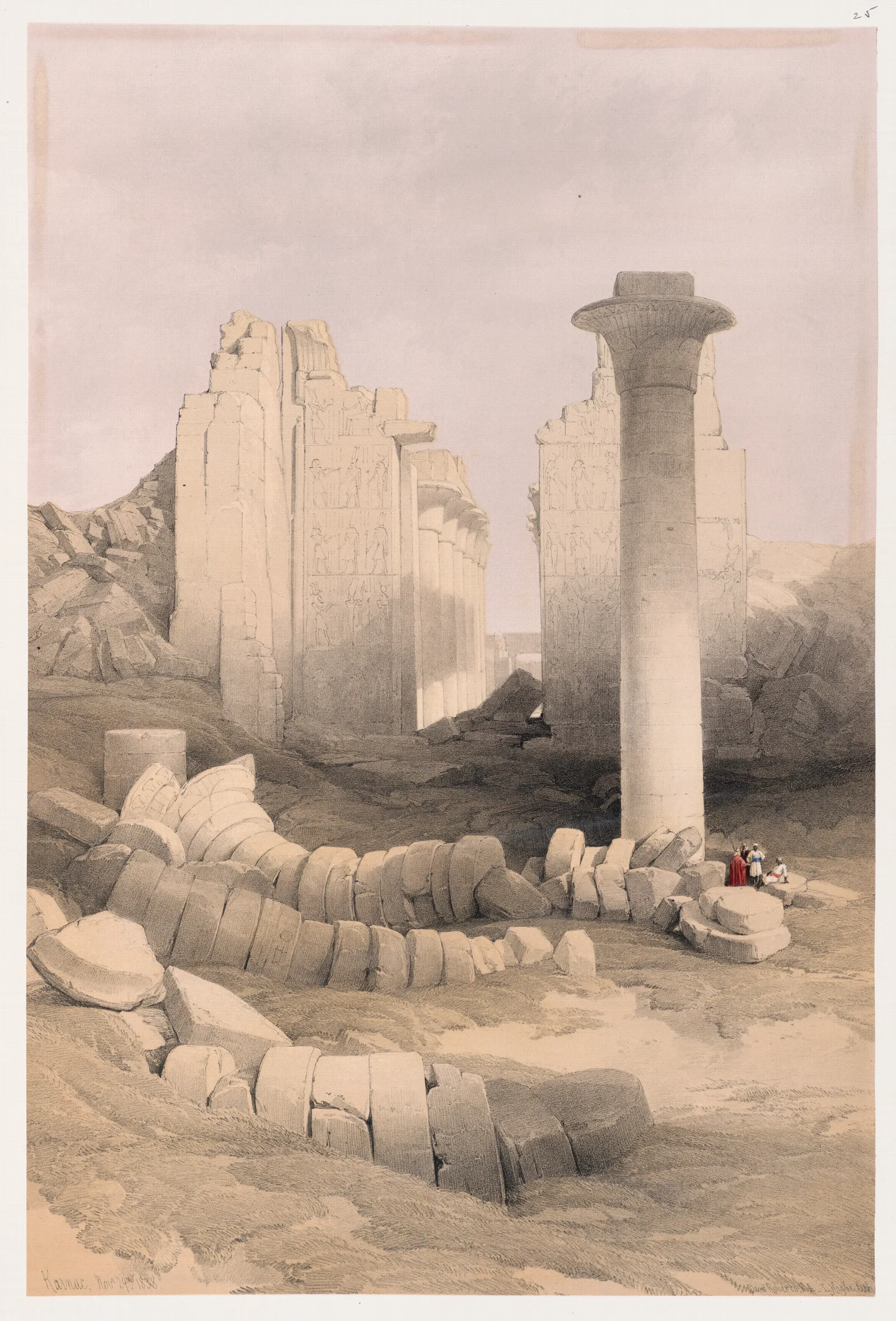 Karnac Karnak Nov 29th 1838 Wall Art by David Roberts - Canvas Print