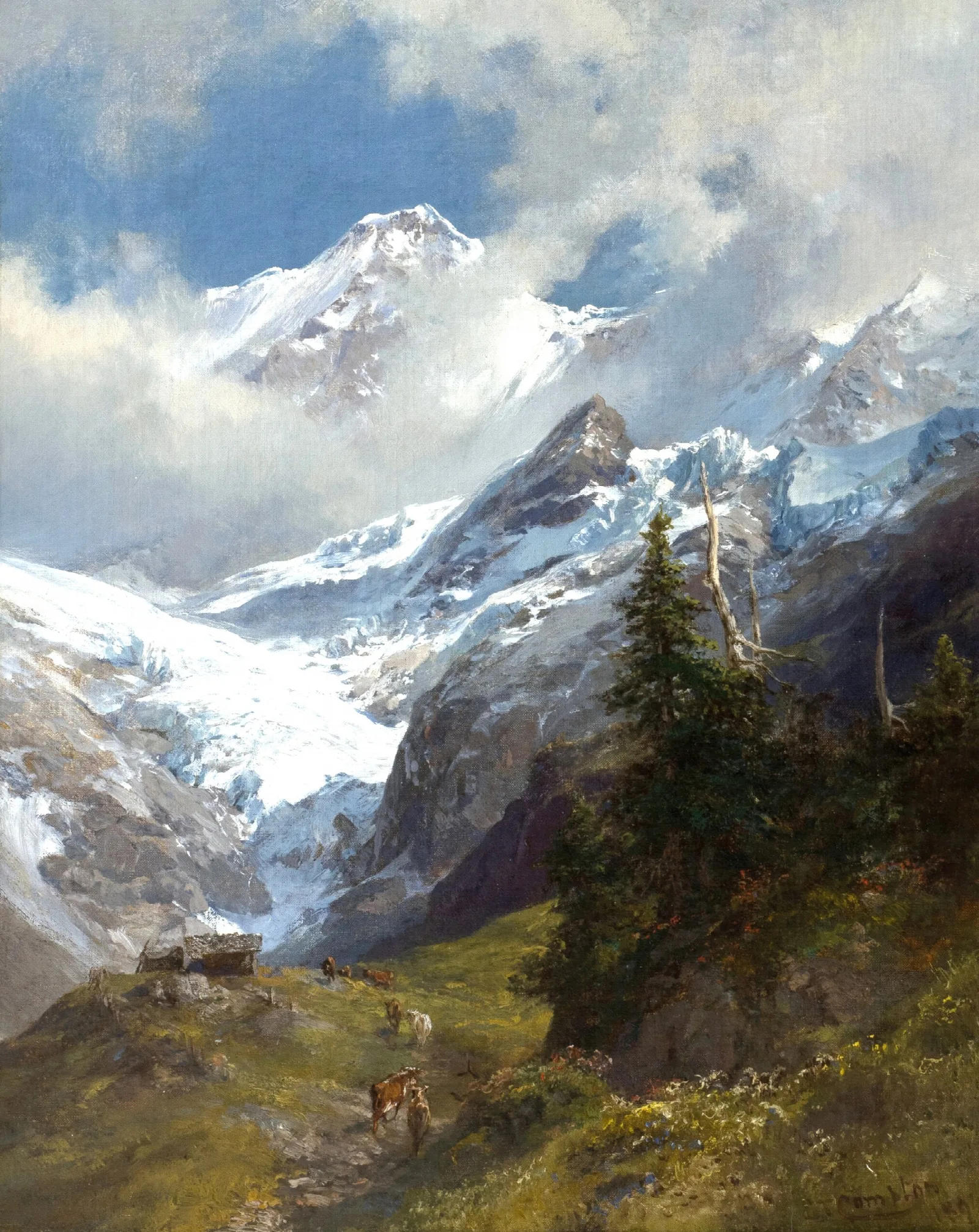 Hochgebirgslandschaft Mit Gletscher Wall Art by Edward Theodore Compton - Canvas Print