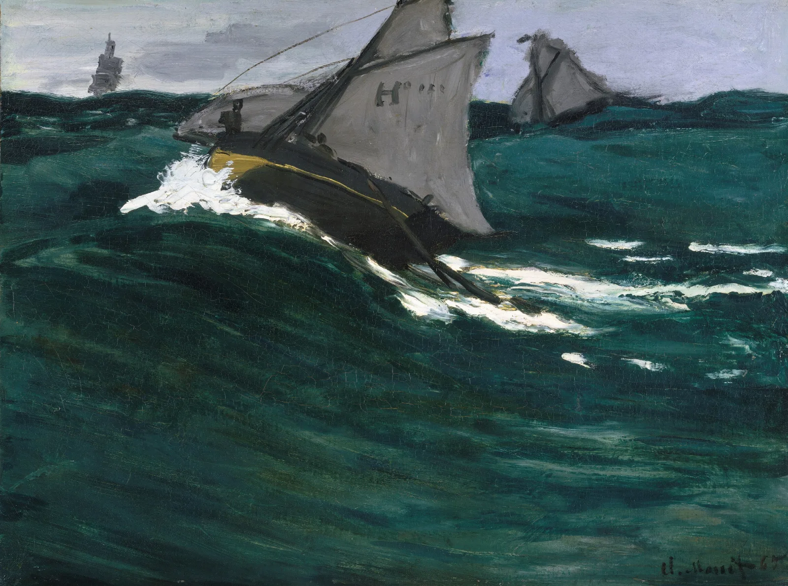 The Green Wave Wall Art by Claude Monet - Canvas Print
