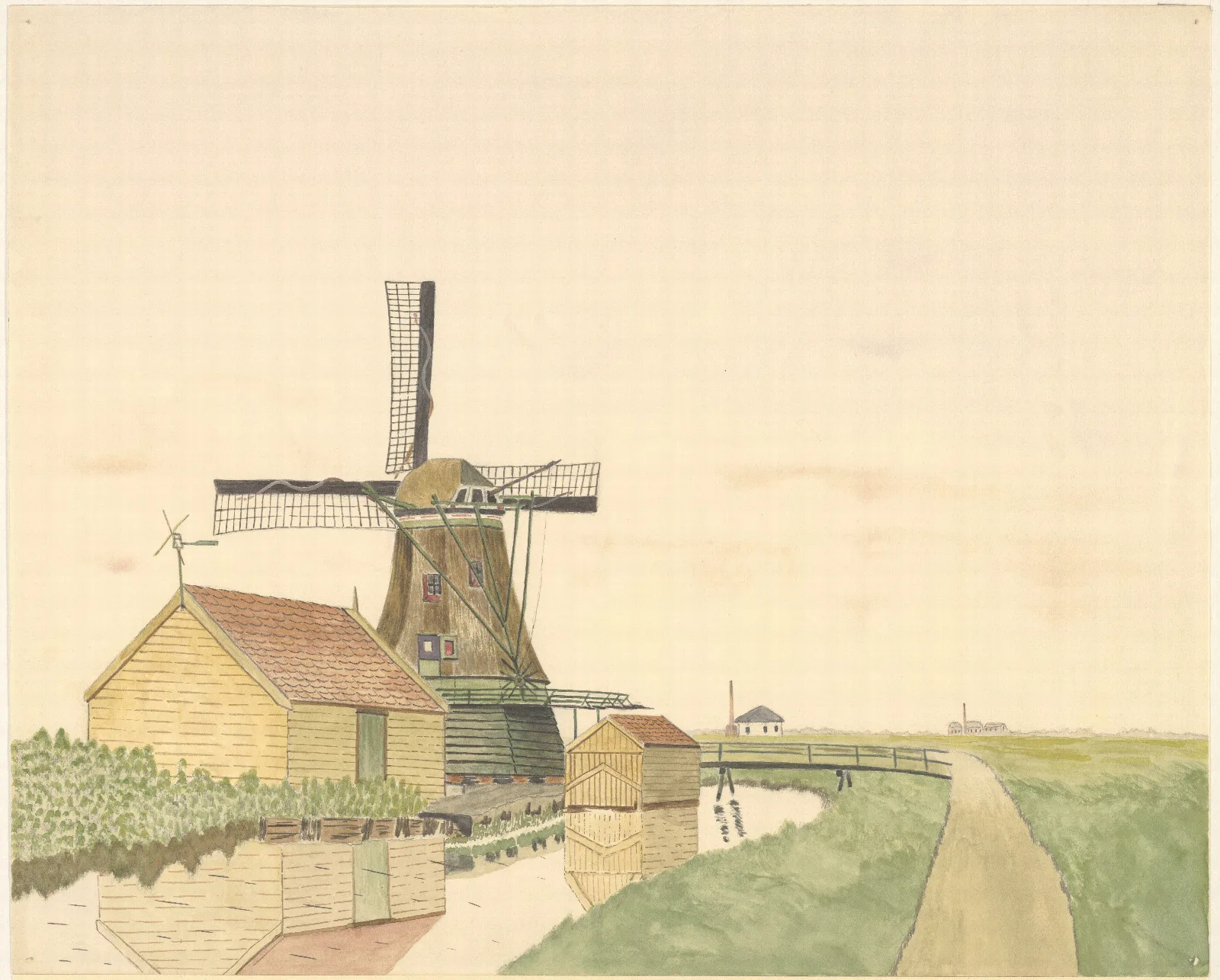 Molen De Blauwe Adelaar Wall Art by Johannes Nicolaas Eijman - Canvas Print