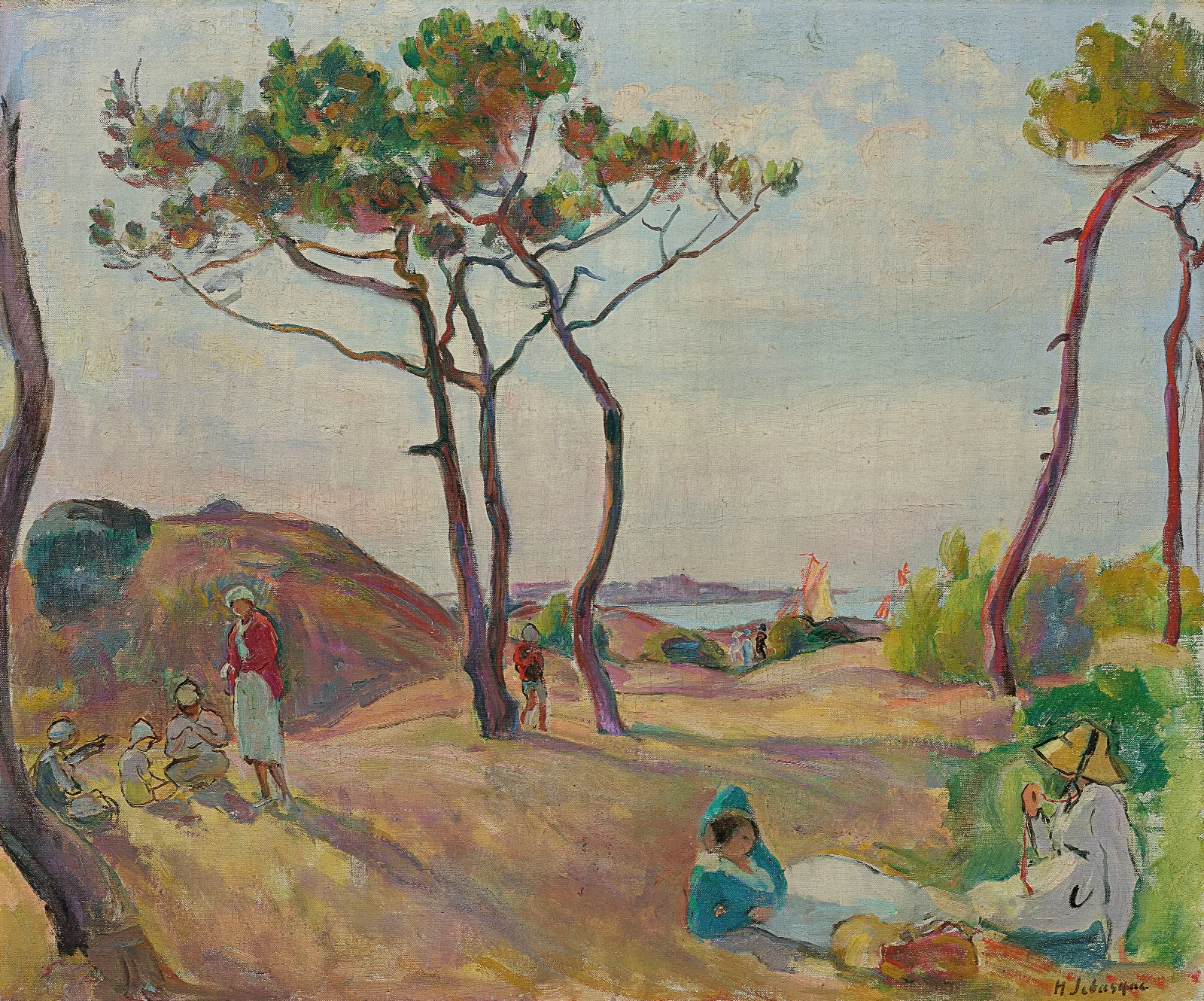 Le Pradet Les Pins Sur La Plage Wall Art by Henri Lebasque - Canvas Print