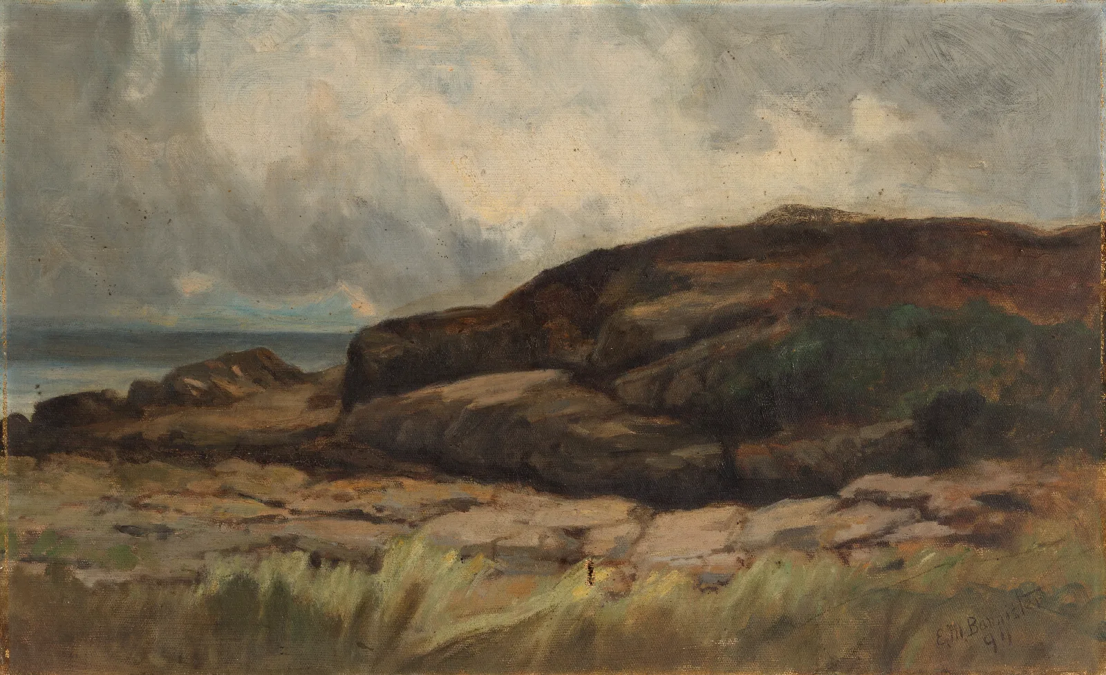 Landscape Landscape With Rocks by Edward Mitchell Bannister (1894) Wall Art by Edward Mitchell Bannister - Canvas Print