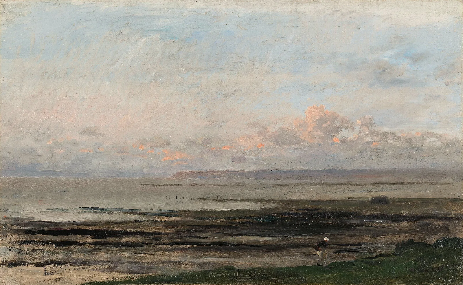 Beach At Ebb Tide Wall Art by Charles François Daubigny - Canvas Print