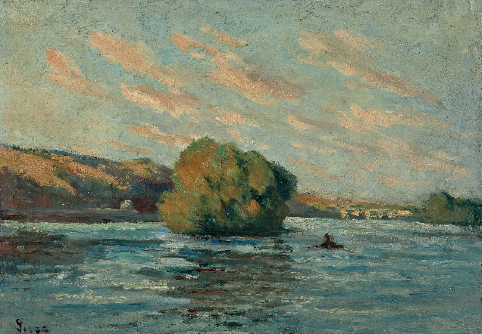 La Seine Et Lile De Rolleboise Wall Art by Maximilien Luce - Canvas Print