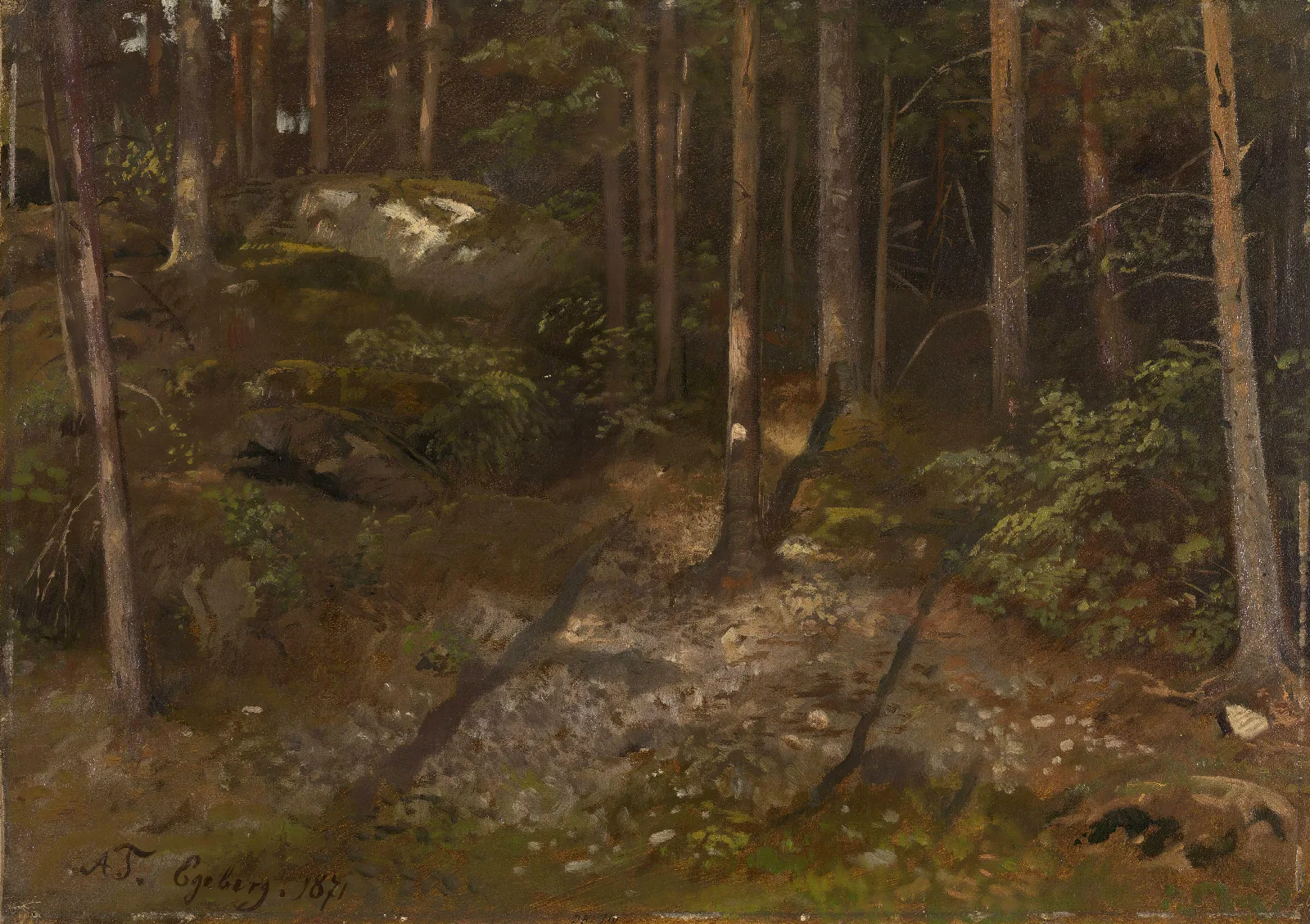 Forest Study Wall Art by Adolph Tidemand - Canvas Print