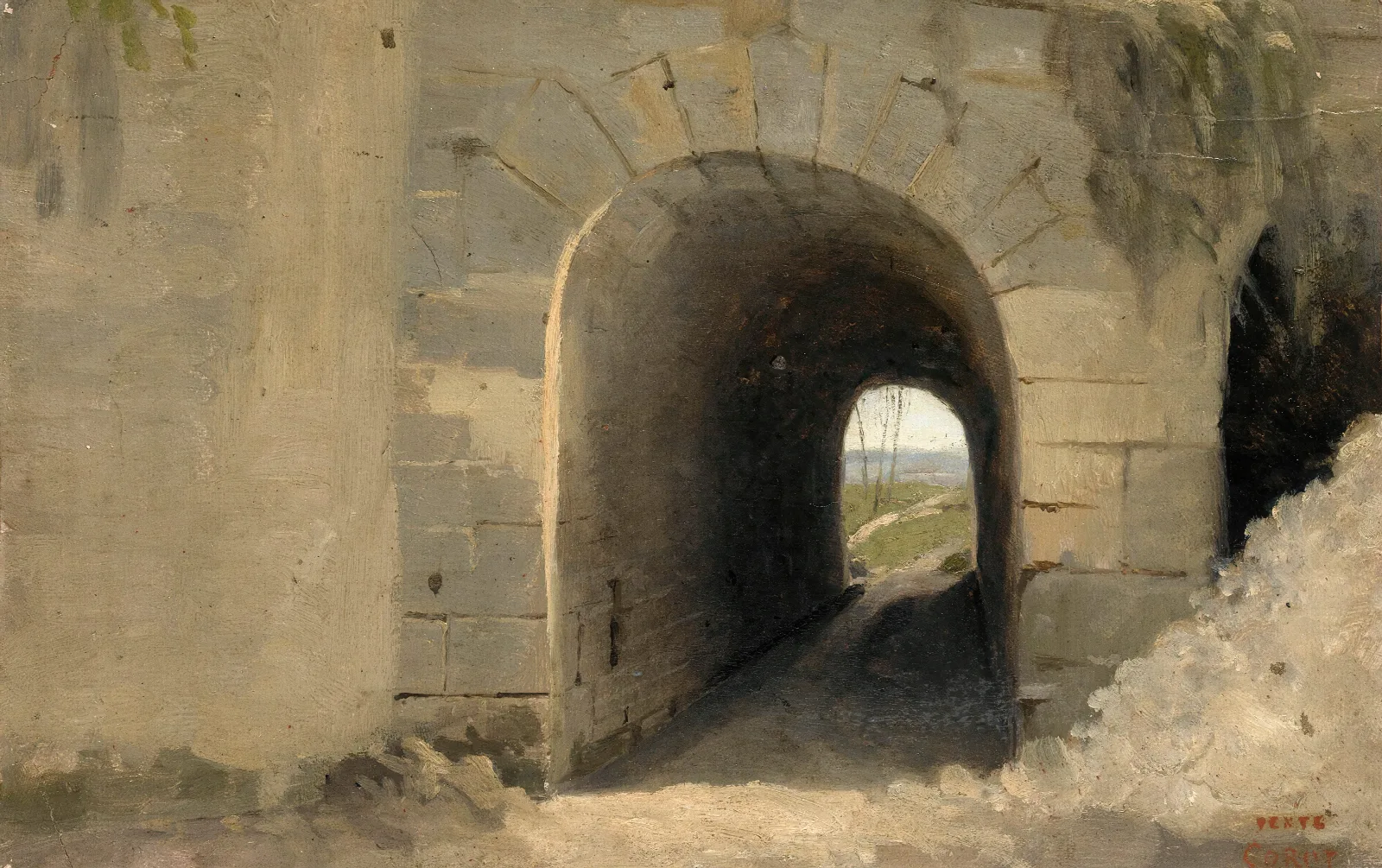 Auteuil Un Passage Voute Wall Art by Jean-Baptiste-Camille Corot - Canvas Print