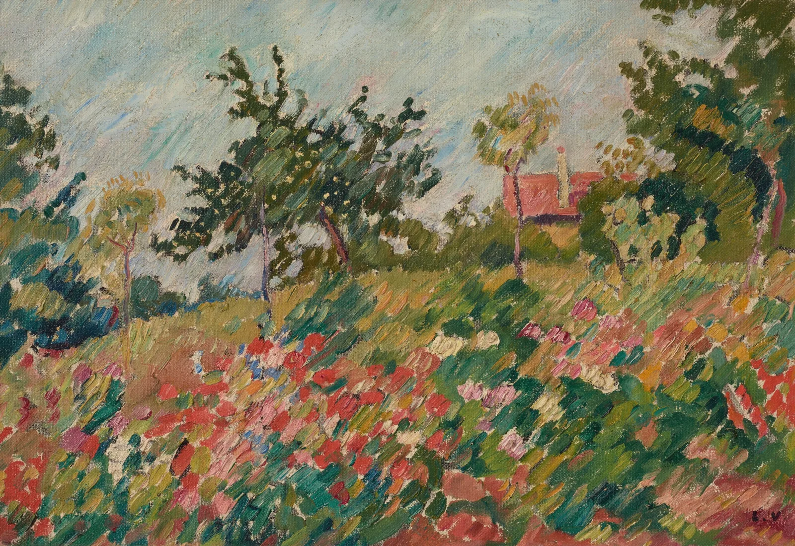 La Maison Dans Le Jardin Fleuri Wall Art by Louis Valtat - Canvas Print