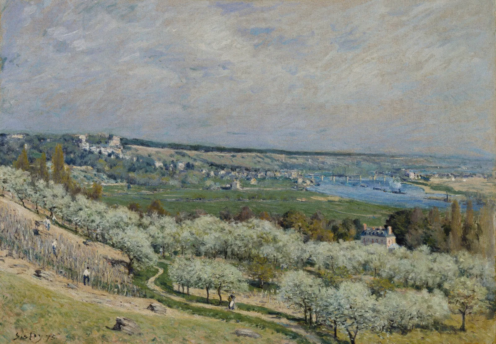 The Terrace At Saint Germain Spring Wall Art by Alfred Sisley - Canvas Print