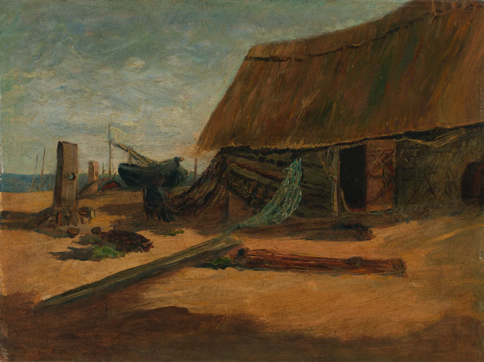 Fishing Shacks Wall Art by Edward Mitchell Bannister - Canvas Print