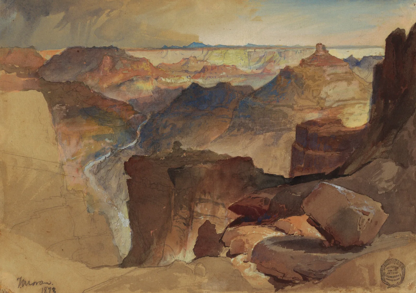 View From Powells Plateau Grand Canyon Colorado Wall Art by Frederic Edwin Church - Canvas Print
