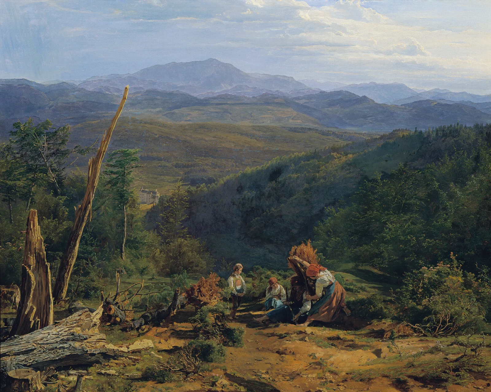 Wienerwaldlandschaft Mit Schloss Wildegg Wall Art by Ferdinand Georg Waldmüller - Canvas Print