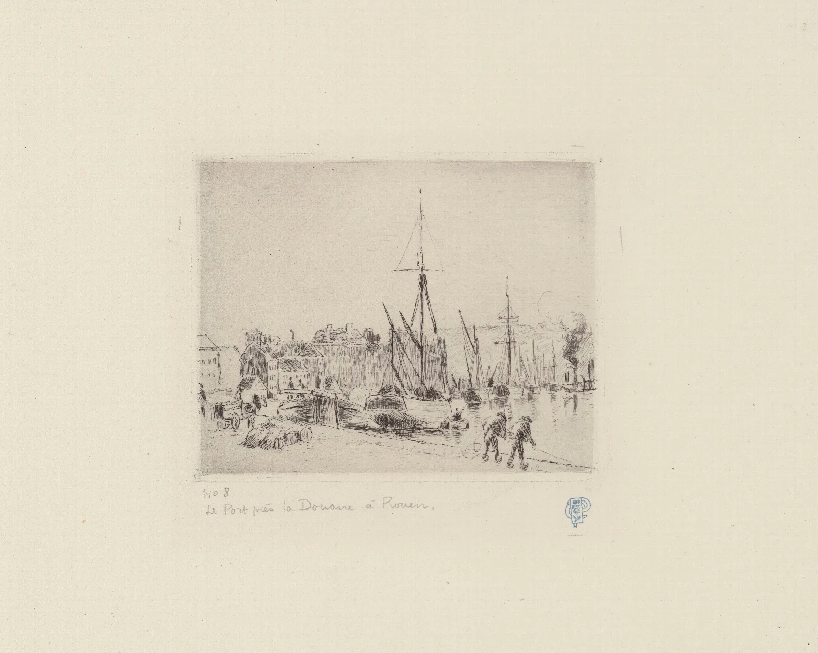 Le Port Pres La Douane A Rouen Wall Art by Camille Pissarro - Canvas Print