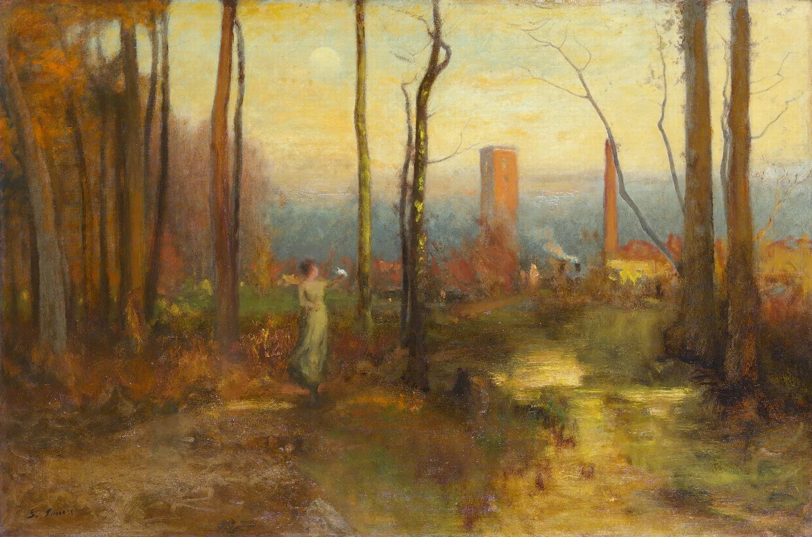 The Mill Stream Montclair New Jersey Wall Art by George Inness - Canvas Print