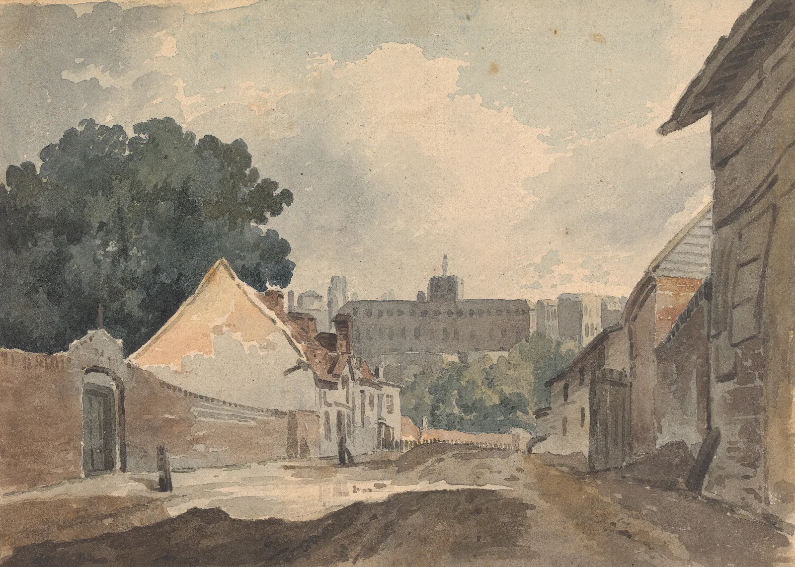 Street Scene Lined With Buildings Wall Art by Thomas Sully - Canvas Print