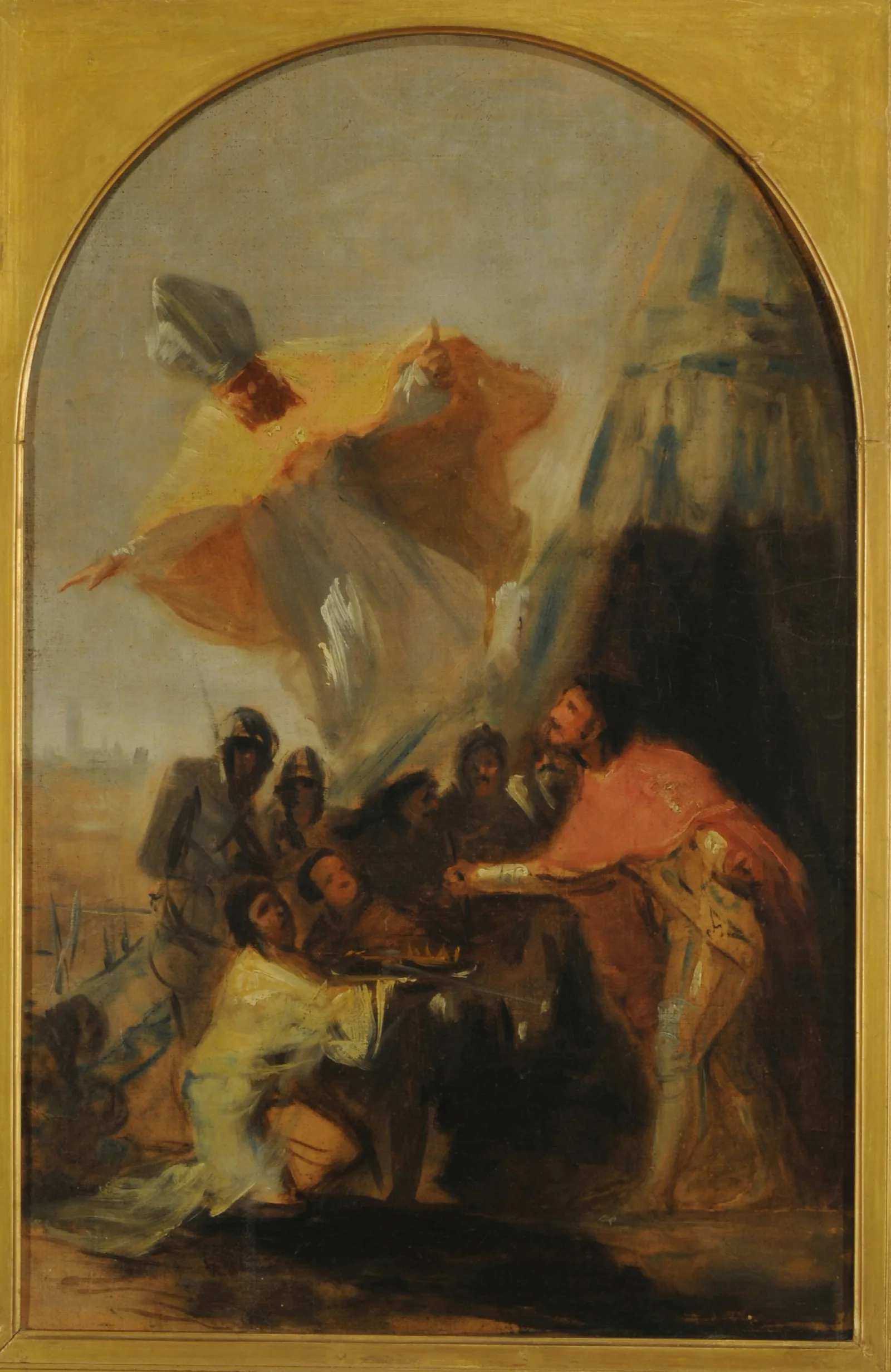 Aparicion De San Isidoro Al Rey Fernando El Santo Ante Los Muros De Sevilla 2 Wall Art by Francisco de Goya - Canvas Print