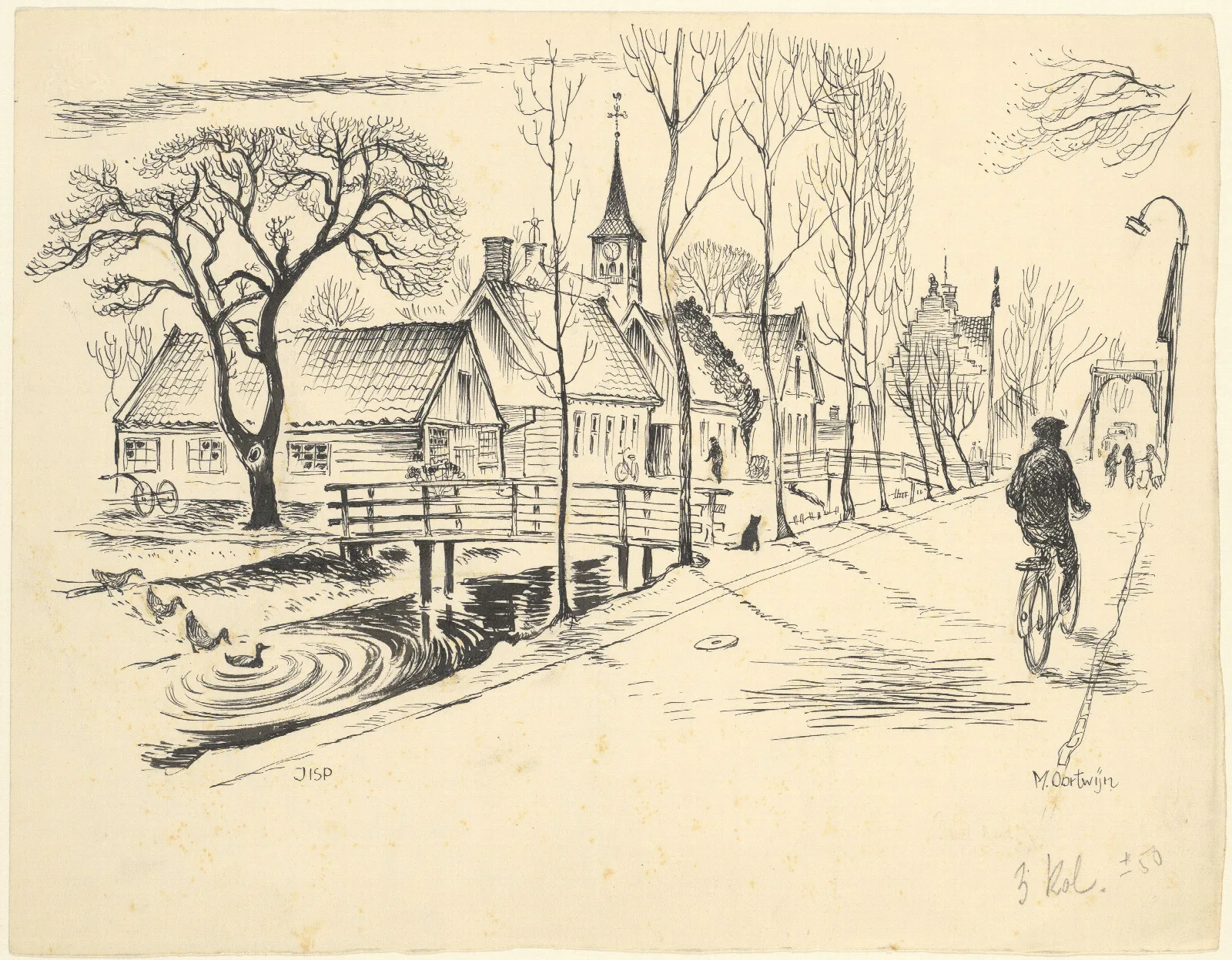 Gezicht In De Dorpsstraat Te Jisp Wall Art by Maarten Oortwijn - Canvas Print