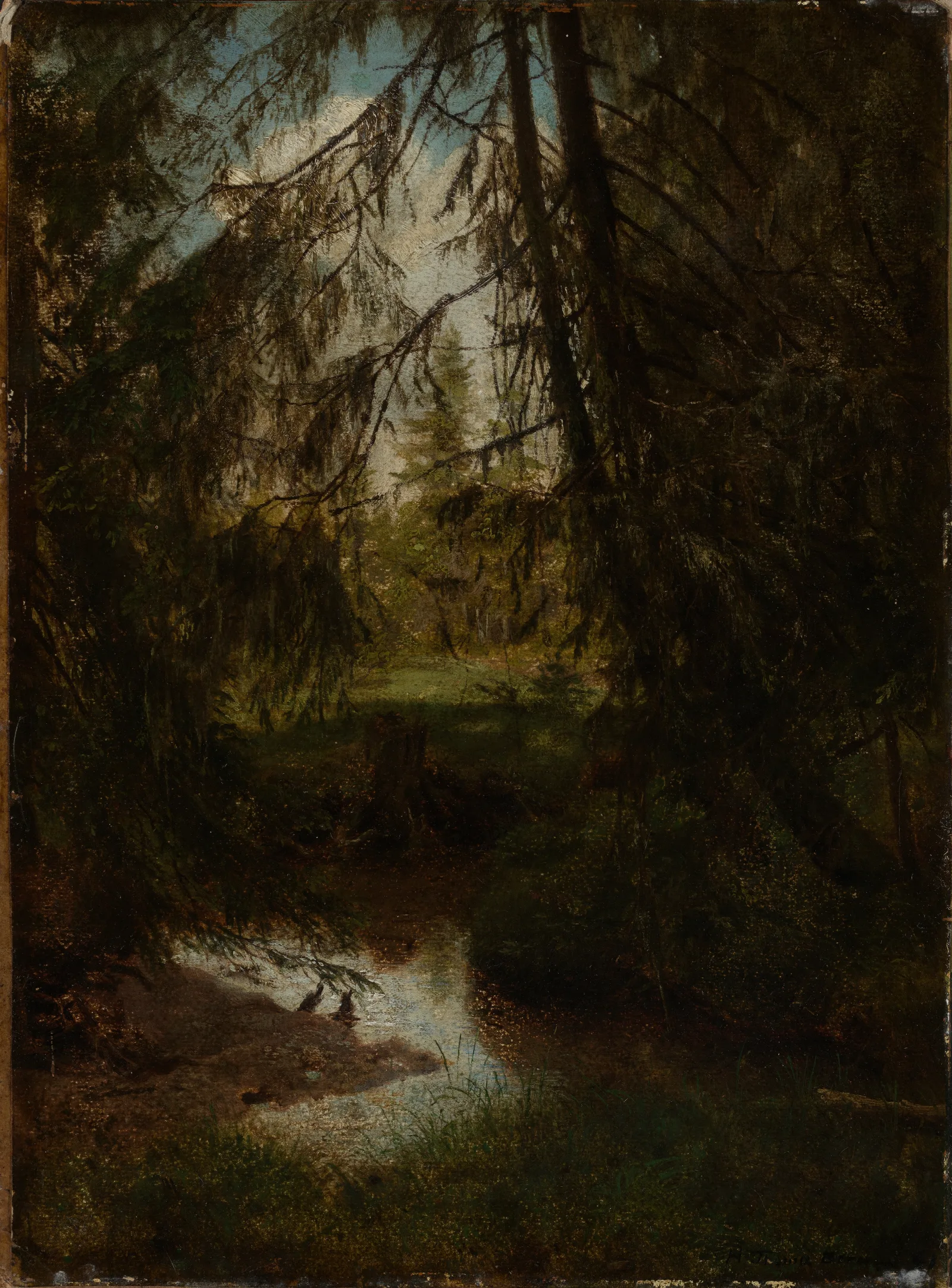 Tannen Am Waldbach Wall Art by Hans Thoma - Canvas Print