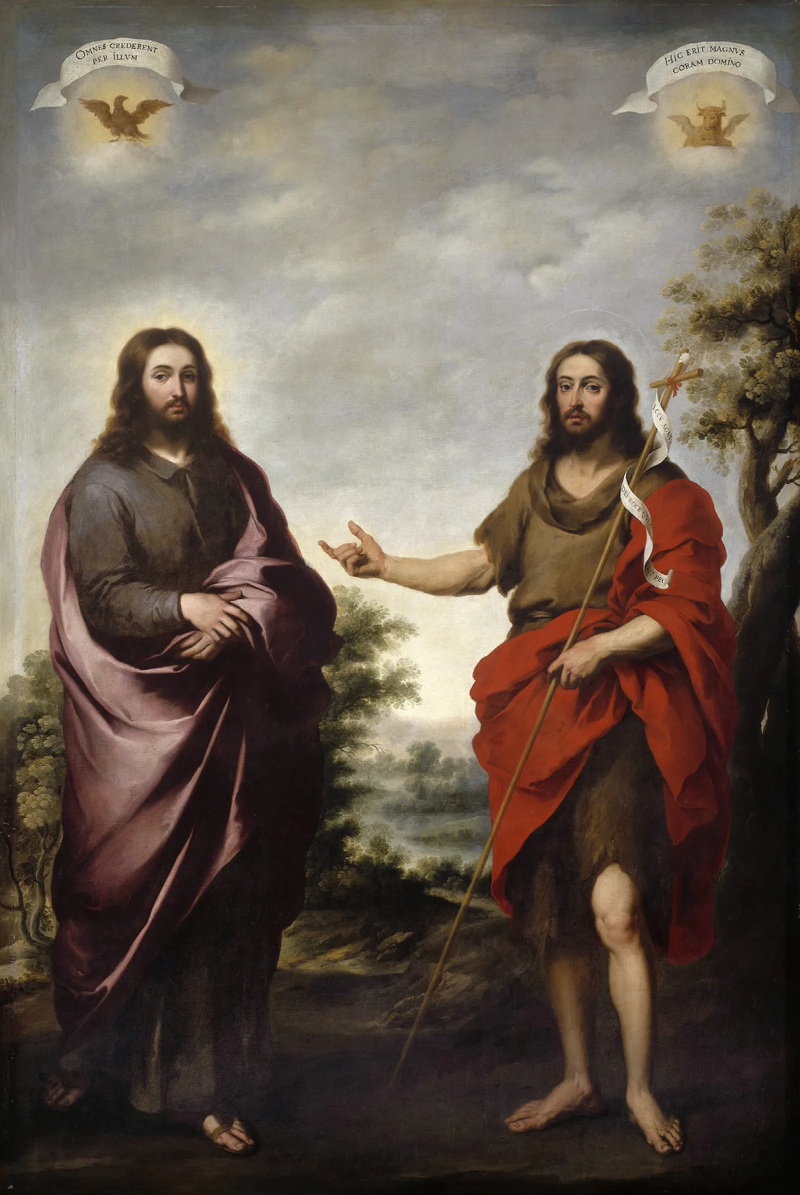 Saint John The Baptist Pointing To Christ Wall Art by Bartolomé Estebán Murillo - Canvas Print