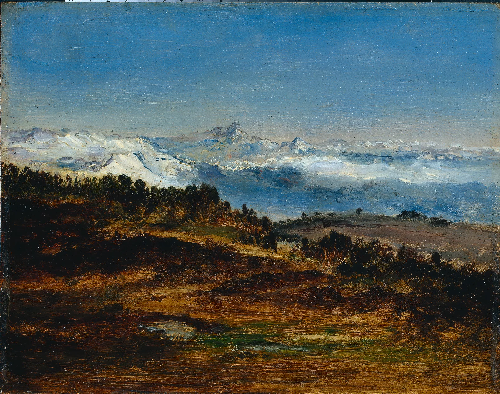 The Pyrenees The Peak Of The Midi De Bigorre Wall Art by Narcisse-Virgile Diaz de La Peña - Canvas Print