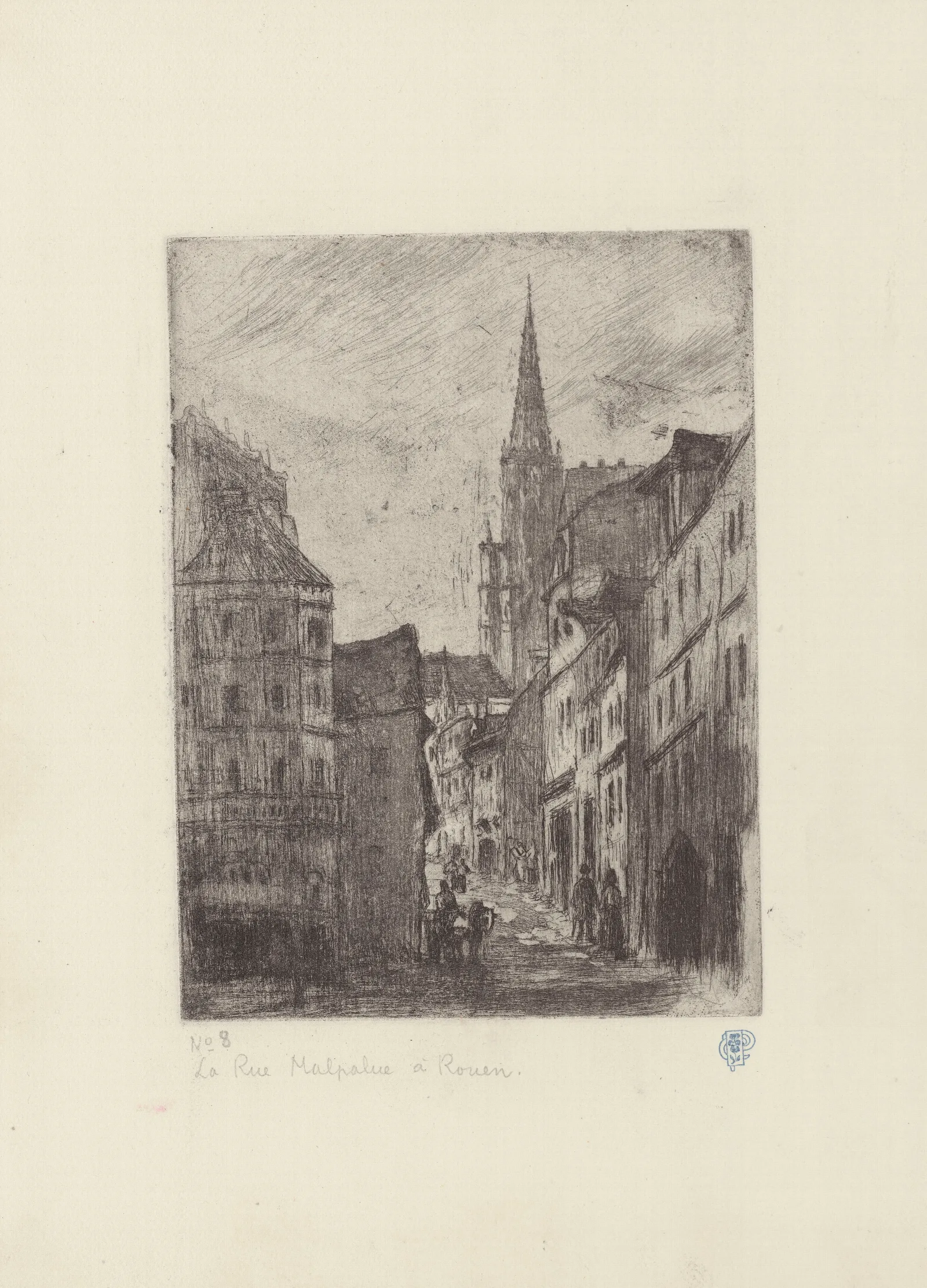 La Rue Malpalue Wall Art by Camille Pissarro - Canvas Print