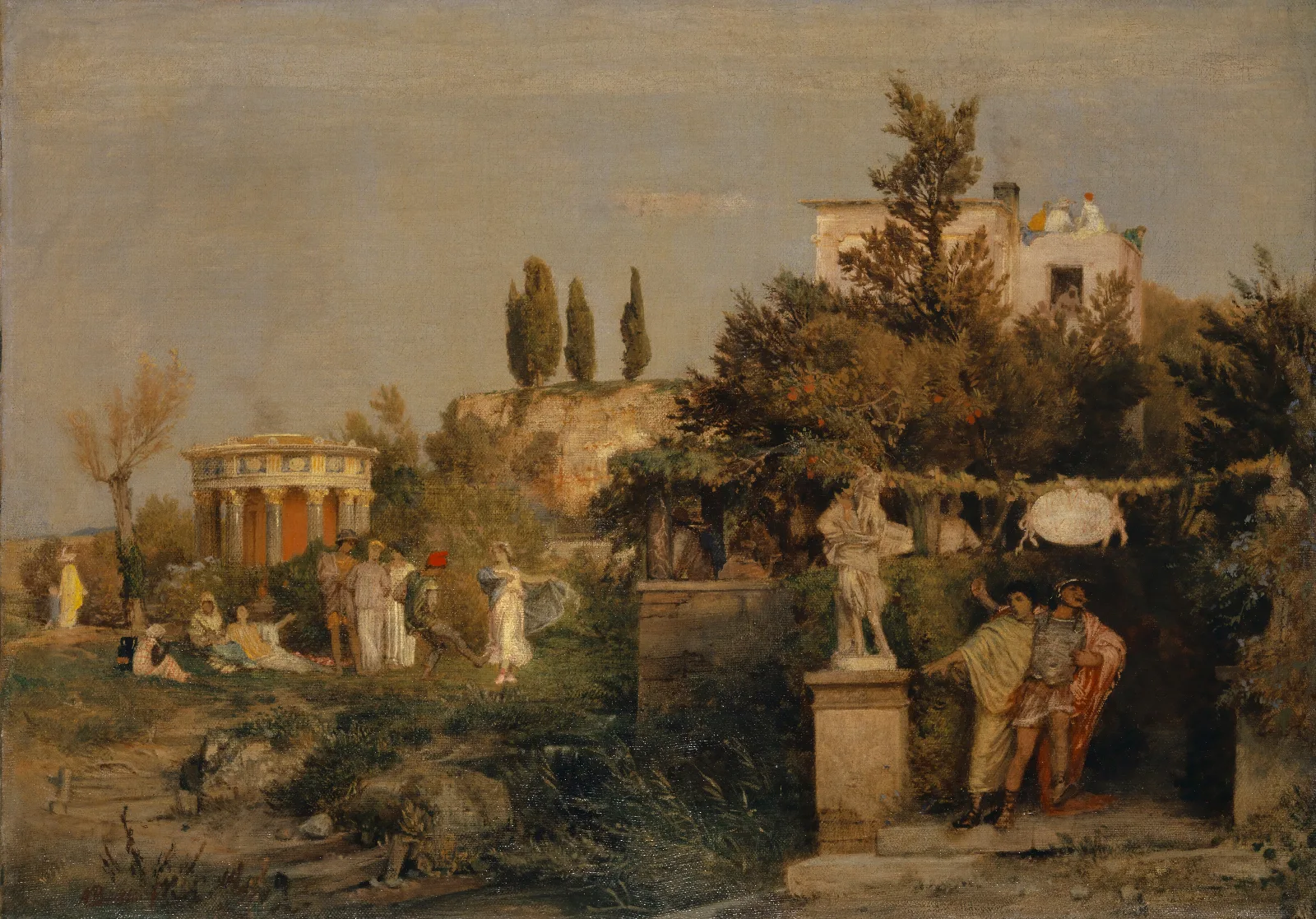 Ancient Roman Tavern Wall Art by Arnold Böcklin - Canvas Print
