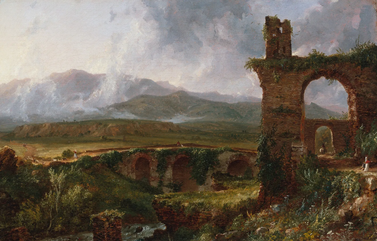 A View Near Tivoli Morning Wall Art by Thomas Cole - Canvas Print