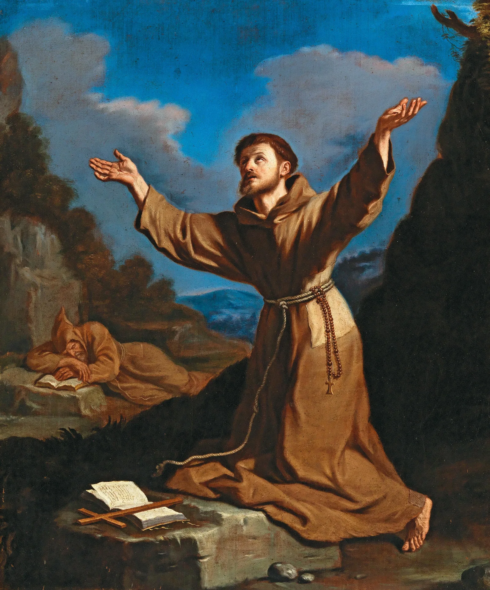 Saint Francis Receiving The Stigmata 2 Wall Art by Guercino - Canvas Print