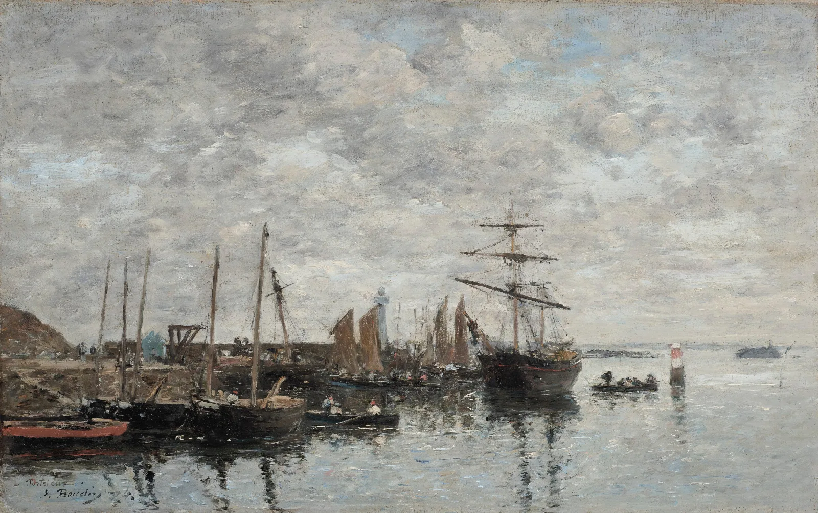 Portrieux Le Port Wall Art by Eugène Boudin - Canvas Print