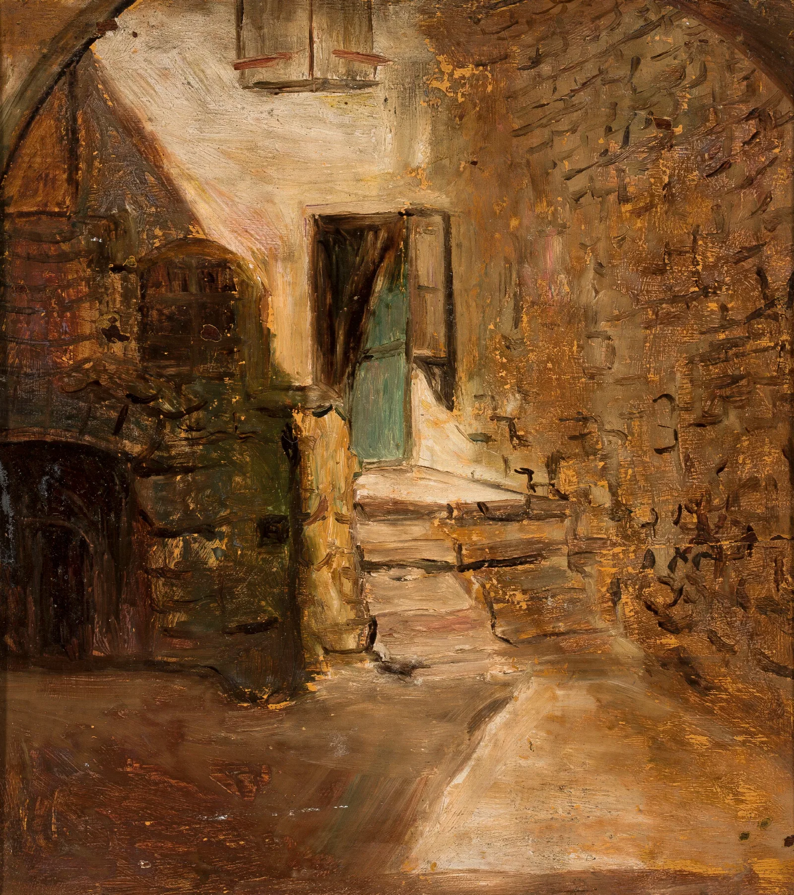 Fragment Starego Domu Wall Art by Tadeusz Makowski - Canvas Print