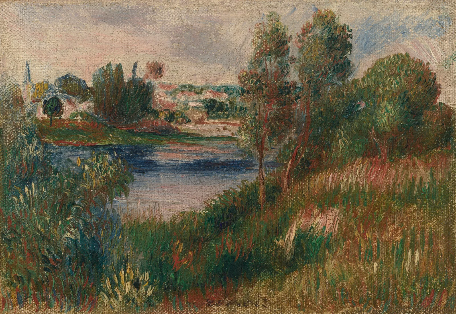 Landscape At Vetheuil Wall Art by Pierre-Auguste Renoir - Canvas Print