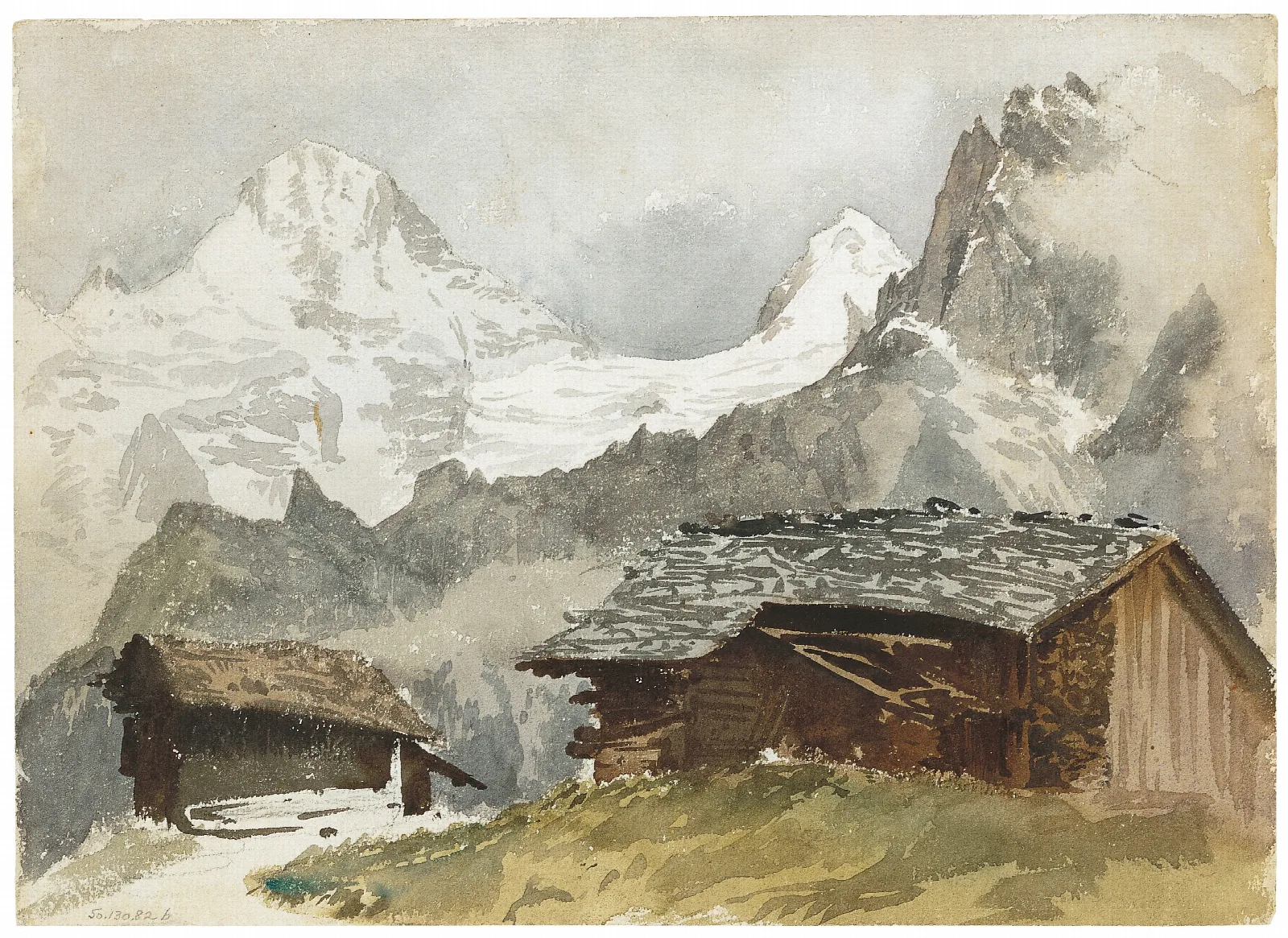 Chalets Breithorn Murren Wall Art by John Singer Sargent - Canvas Print