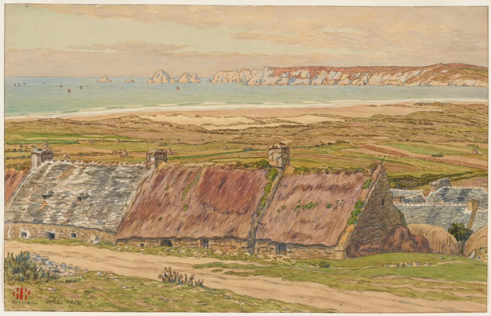 Village Et Anse De Dinan Wall Art by Henri Rivière - Canvas Print