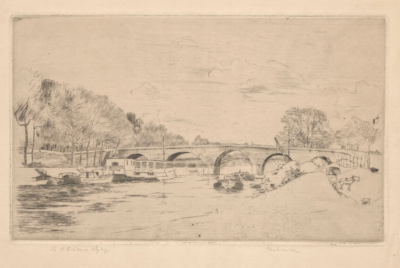 Pont Marie In Paris State Ii Wall Art by Józef Pankiewicz - Canvas Print